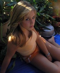 Stunning blonde coed in